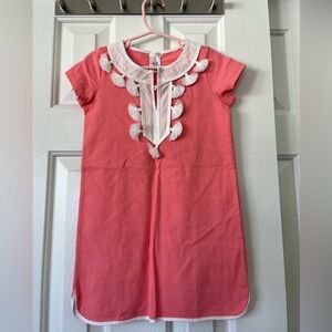 J Crew crewcuts size 5 coral t shirt dress with tassels, NWT